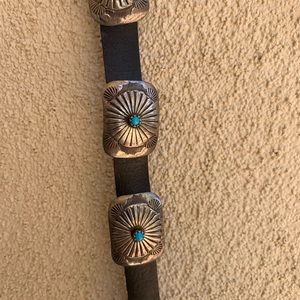 Sterling silver and turquoise belt or hat band